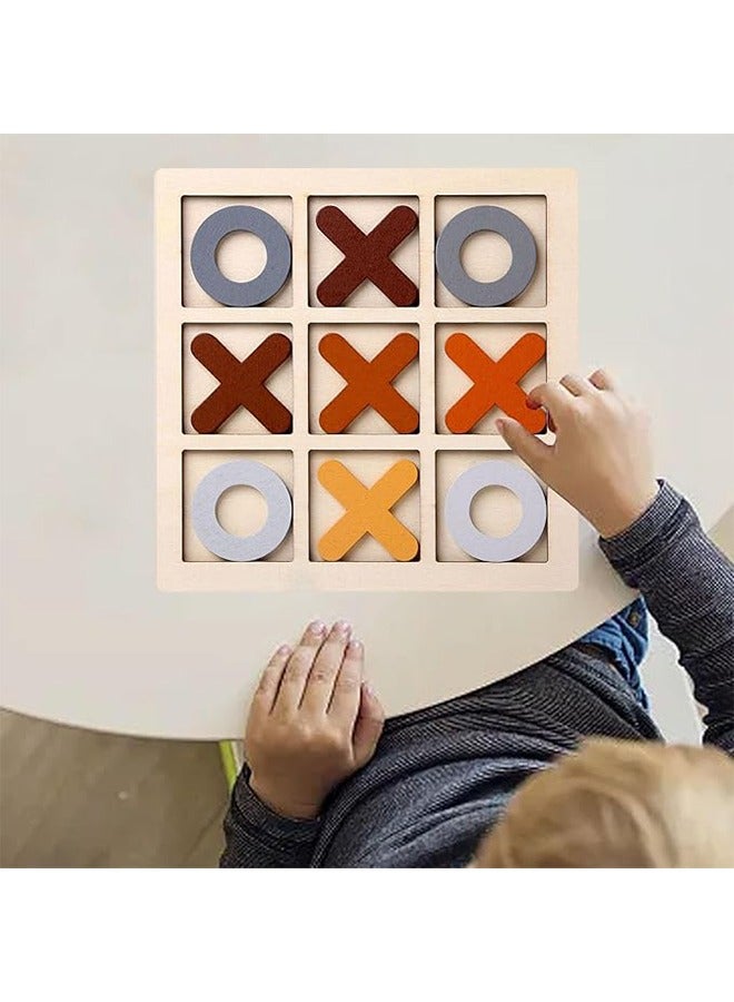 Wooden Tic TAC Toe Game Noughts and Crosses Board Game XO Tabletop Toys for Outdoor Indoor Kids Family Coffee Table Decoration Coffee - Image 2