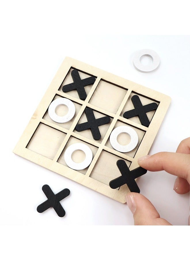 Wooden Tic TAC Toe Game Noughts and Crosses Board Game XO Tabletop Toys for Outdoor Indoor Kids Family Coffee Table Decoration Coffee - Image 4