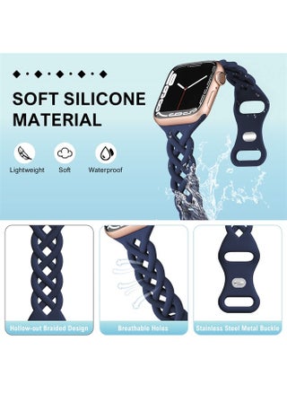 Braided Silicone Bands Compatible with Apple Watch 38mm 40mm 41mm for Women, Slim Thin Narrow Hollow-out Replacement Strap Cute Wristbands Adjustable for iWatch Series SE 8/7/6/5/4/3/2/1 Women 2 Pack - pzsku/Z2BCF68D7EF8C1CC520E4Z/45/_/1691248709/09b0d691-a1d4-4149-8cf3-d93abefb15af