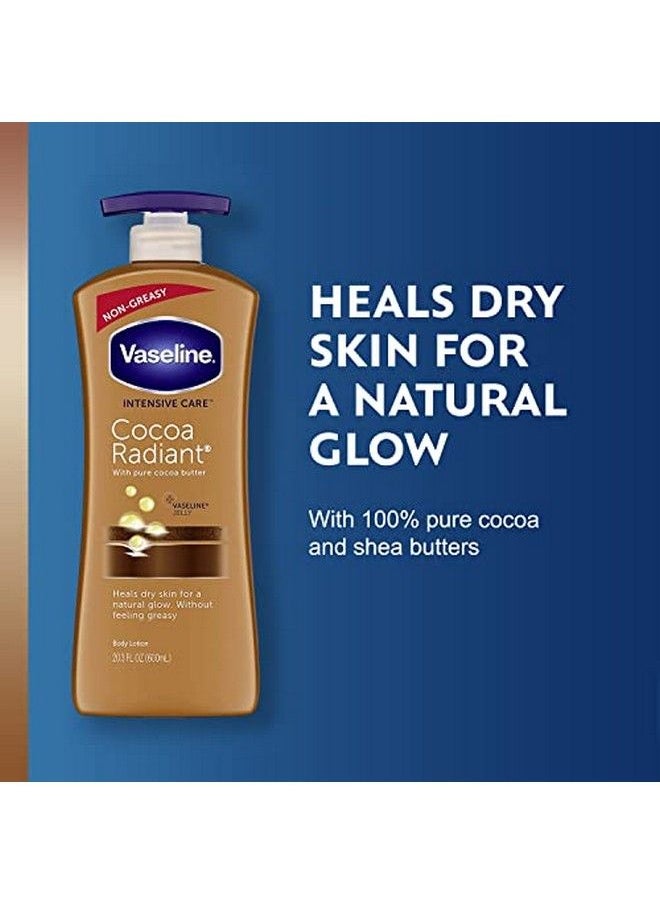 Vaseline - Intensive Care Cocoa Radiant Lotion 20.3 Oz Bundled With Moisturizing Healing Jelly Cocoa Butter 7.5 Oz And Cocoa Shimmer Jelly Stick 1.4 Oz Moisturized Skin With Light Cocoa Butter Scent - Image 1