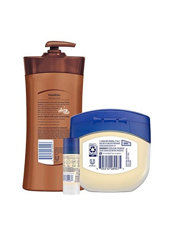 Vaseline - Intensive Care Cocoa Radiant Lotion 20.3 Oz Bundled With Moisturizing Healing Jelly Cocoa Butter 7.5 Oz And Cocoa Shimmer Jelly Stick 1.4 Oz Moisturized Skin With Light Cocoa Butter Scent - Image 1
