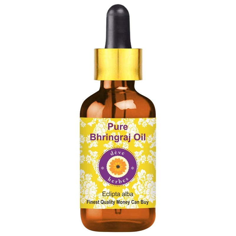 Deve Herbes Deve Herbes Bhringraj Oil Eclipta alba with Glass Dropper Infused Pure NonSticky Lightweight For Scalp Application Traditional Ayurvedic Men Women 50ml  - Image 1