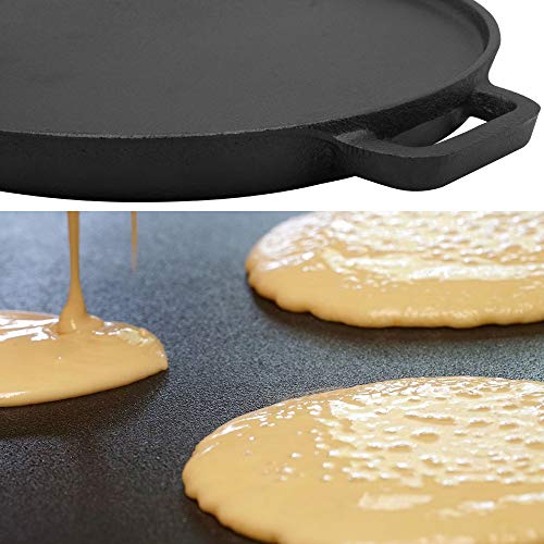 Brightalk Reversible 12-Inch Double Handled Cast Iron Stovetop Grill/Griddle - Image 4