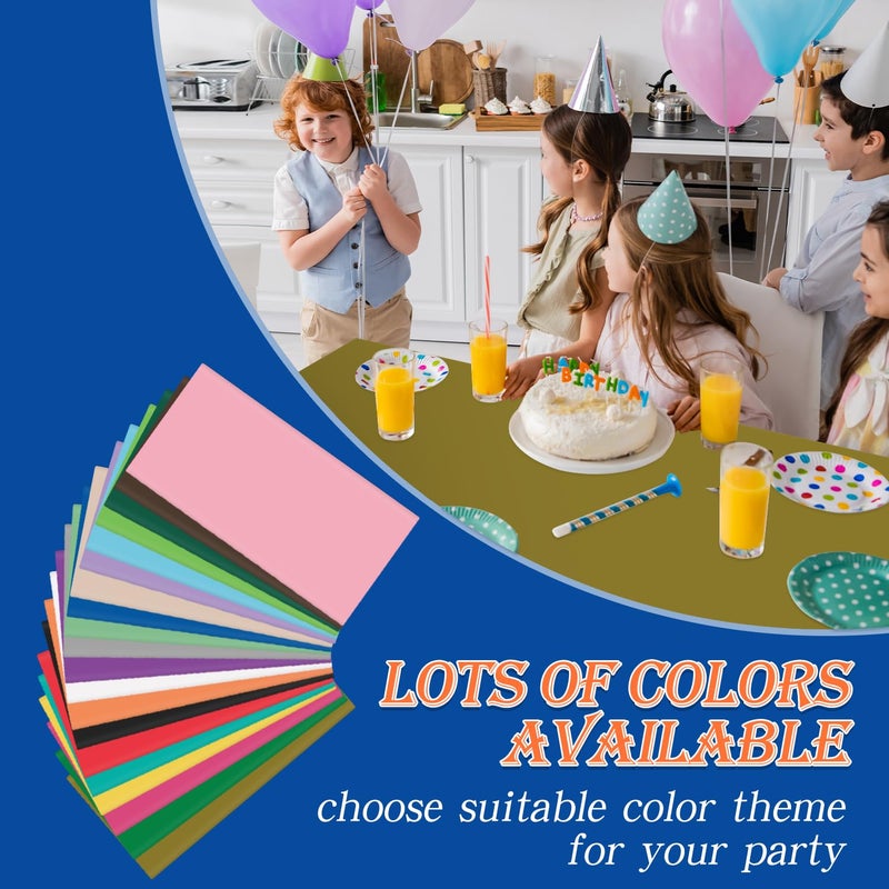 YSYJ 12 Pack Gold 54 x 108 Inch Disposable Plastic Tablecloths Rectangular Table Cloth Plastic Table Cover for Parties - Image 4
