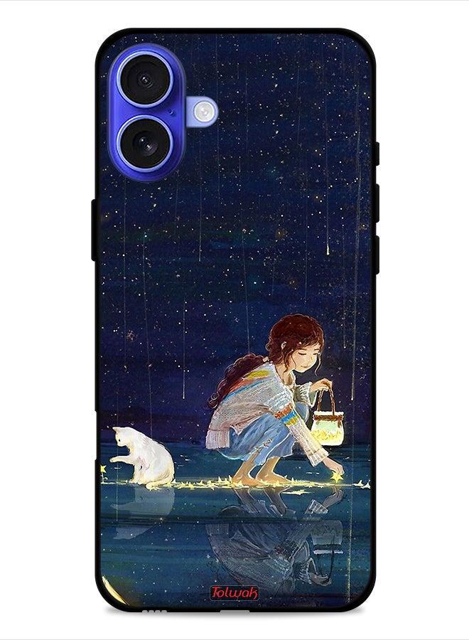 Tolwak Apple iPhone 16 Plus Protective Case Cover Collecting Stars Art - Image 1