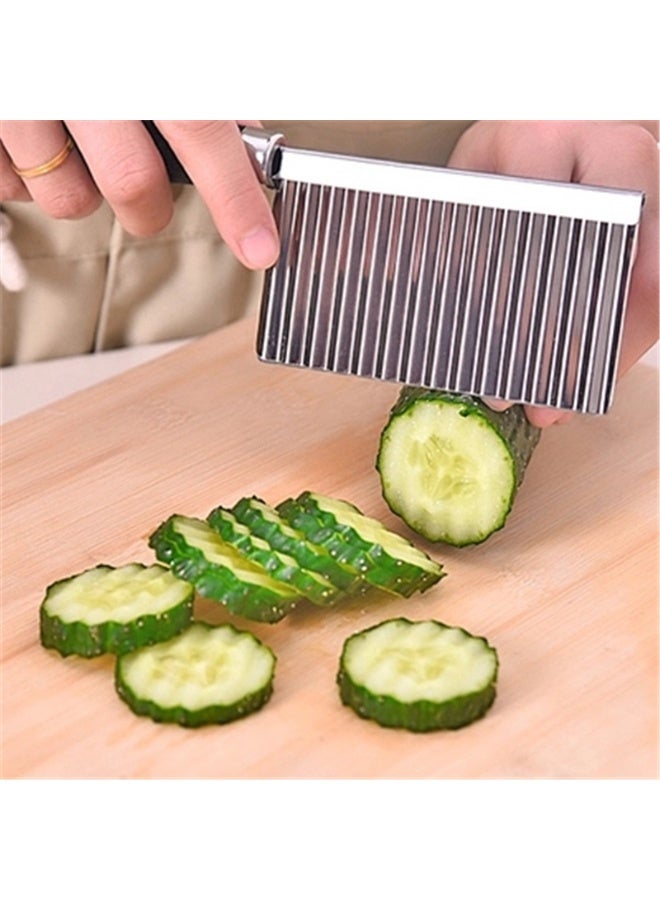 2PCS,Special Corrugated Cutter for Wolf Tooth Potatoes | Kitchen Home Strip Cutter, Fancy French Fries & Potato Cutter, Wave - shaped Tool  - Image 2