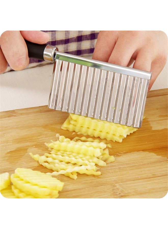 2PCS,Special Corrugated Cutter for Wolf Tooth Potatoes | Kitchen Home Strip Cutter, Fancy French Fries & Potato Cutter, Wave - shaped Tool  - Image 3