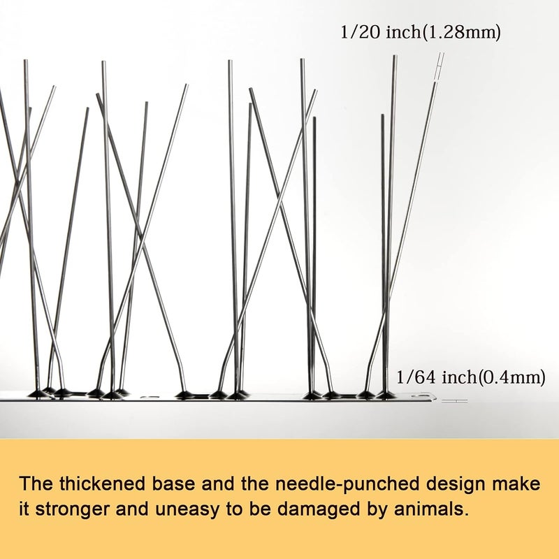 Offo Bird Spikes with Stainless Steel Base,Cover 16.5m Pigeon Spikes for Roofs and Windows,Bird Deterrent Spikes Set for Deterring Crows,Seagulls and Small Birds - Image 3