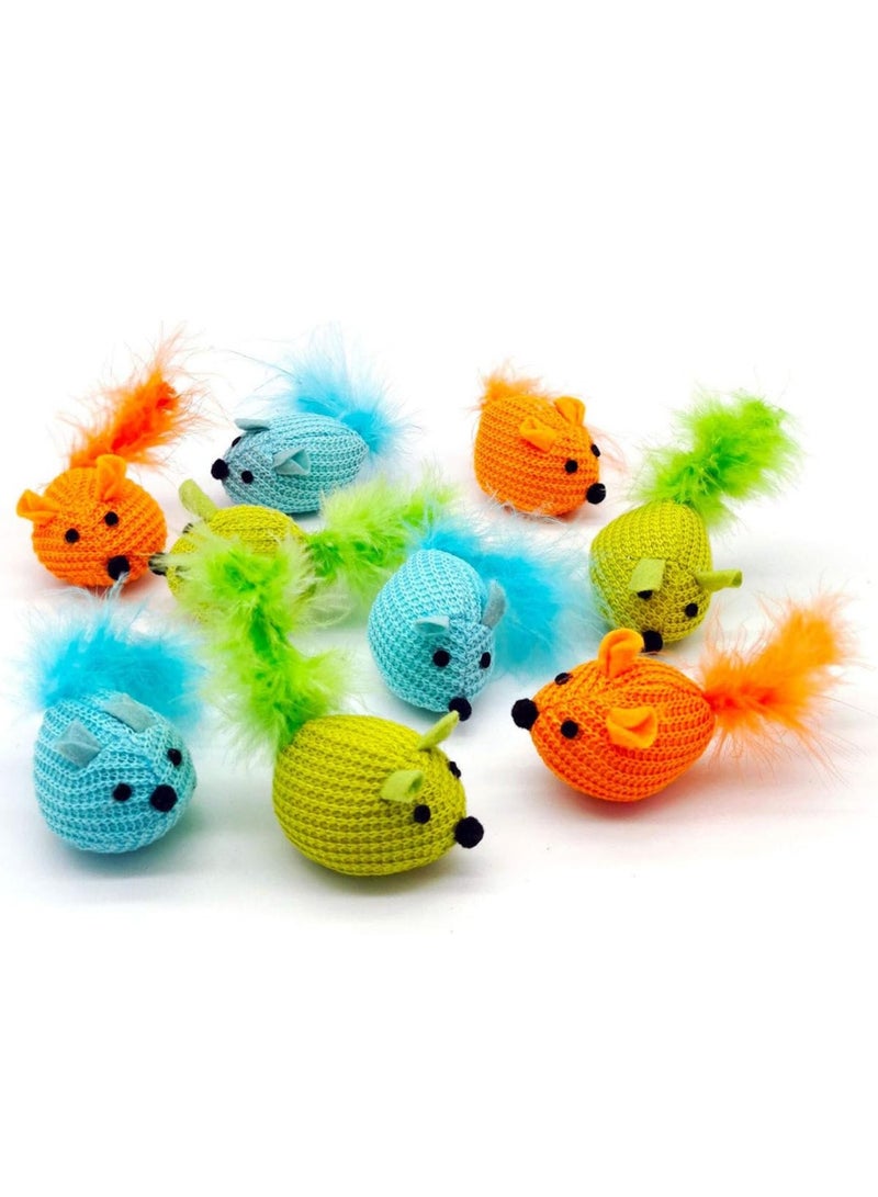 Mouse Cat Toy 4pcs Mice Shaped Cat Bite Chew Toys Interactive Cat Catch Play Teaser Mouse Toy for Cats Kittens Multicolor - Image 2