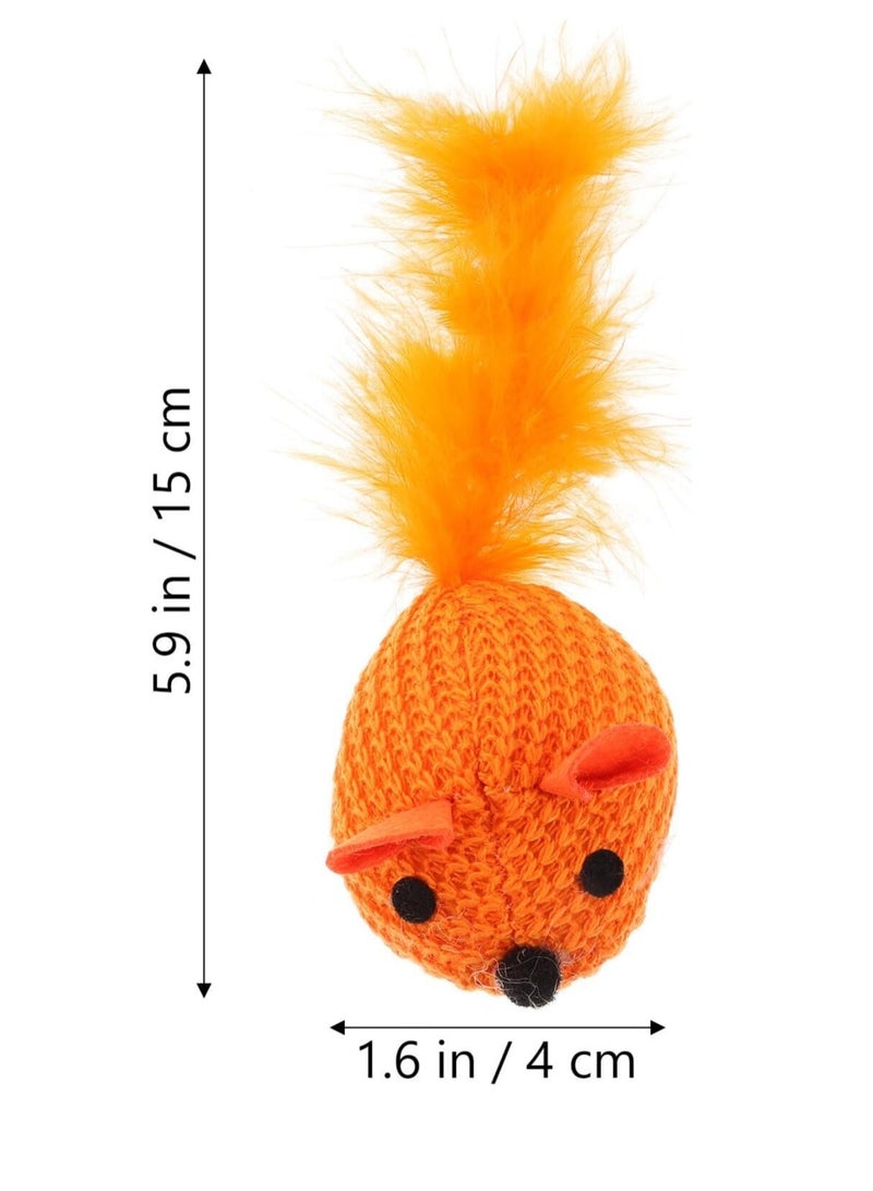 Mouse Cat Toy 4pcs Mice Shaped Cat Bite Chew Toys Interactive Cat Catch Play Teaser Mouse Toy for Cats Kittens Multicolor - Image 3