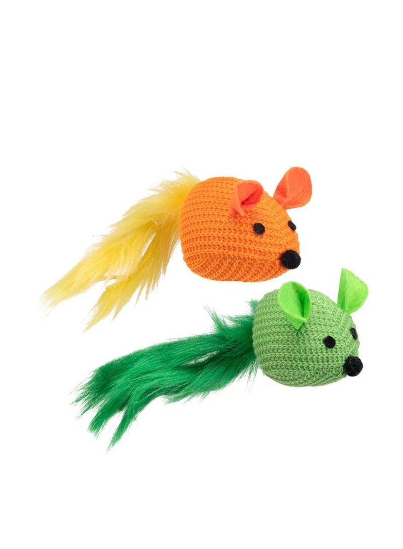 Mouse Cat Toy 4pcs Mice Shaped Cat Bite Chew Toys Interactive Cat Catch Play Teaser Mouse Toy for Cats Kittens Multicolor - Image 4