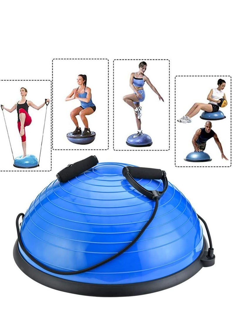 Spall Balance Ball Exercise Ball, Yoga Balance Trainer Thickened Stability, Half Ball with Resistant Band, Strength Exercise Fitness Blue  - Image 2