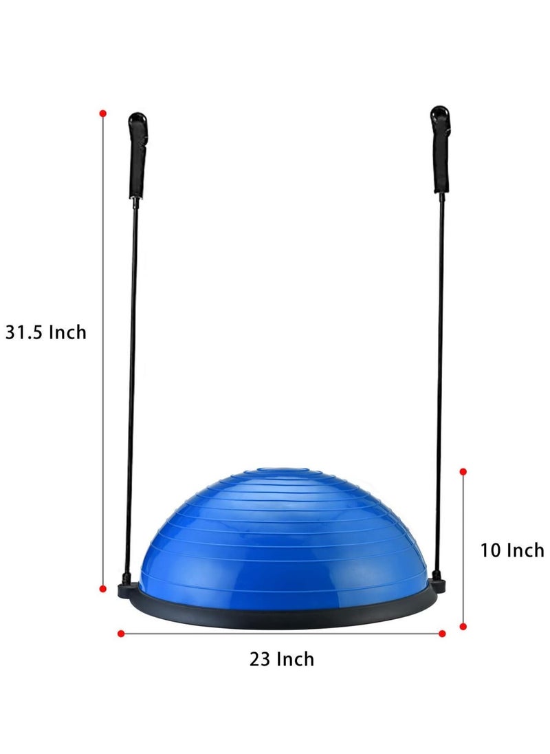 Spall Balance Ball Exercise Ball, Yoga Balance Trainer Thickened Stability, Half Ball with Resistant Band, Strength Exercise Fitness Blue  - Image 3