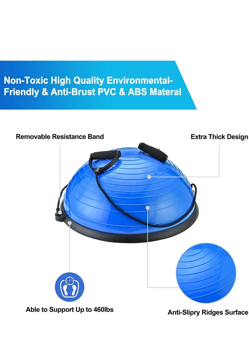 Spall Balance Ball Exercise Ball, Yoga Balance Trainer Thickened Stability, Half Ball with Resistant Band, Strength Exercise Fitness Blue  - Image 4