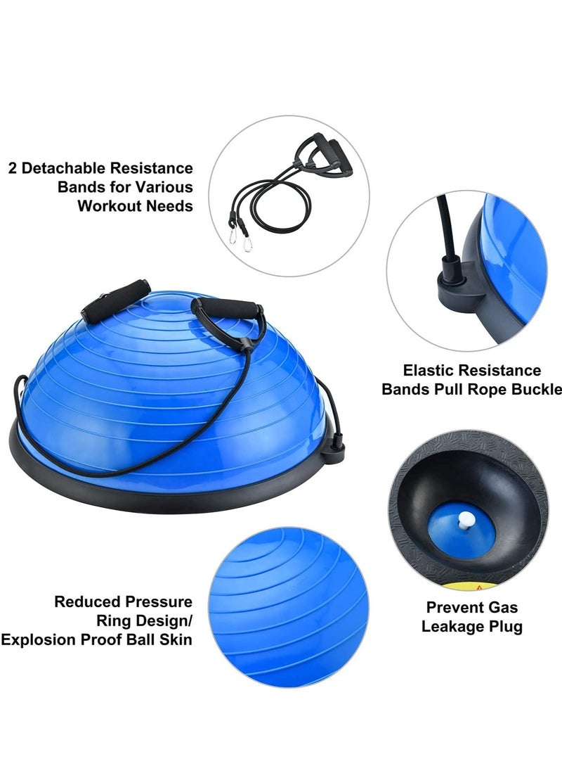 Spall Balance Ball Exercise Ball, Yoga Balance Trainer Thickened Stability, Half Ball with Resistant Band, Strength Exercise Fitness Blue  - Image 5