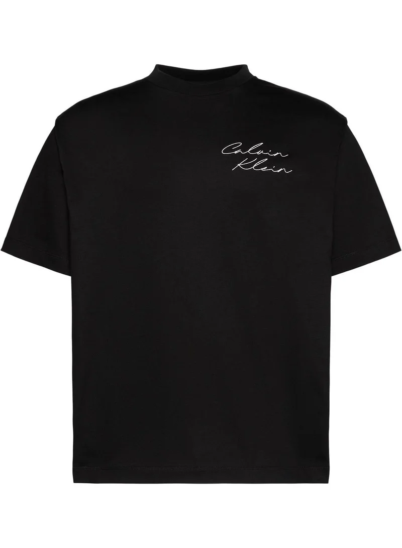 Calvin Klein Jeans Black Relaxed Script Logo T-Shirt for Men | Best Price UAE