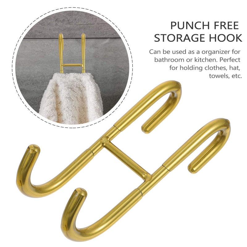 304 Stainless Steel Over The Door Hooks Rose Gold Coating 2pcs Towel Organizer - Image 4