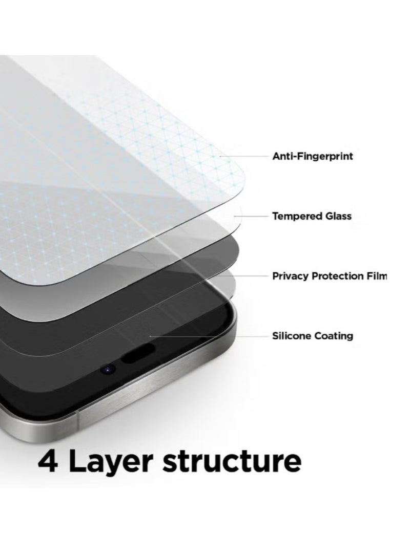 أوريجنال واقي شاشة الخصوصية لهاتف سامسونج جالاكسي S24 ألترا - زجاج مقسّى مضاد للكهرباء الساكنة مع خصوصية ESD، صلابة 9H، مضاد للتجسس، مقاوم للغبار، ملمس فائق النعومة - Image 3