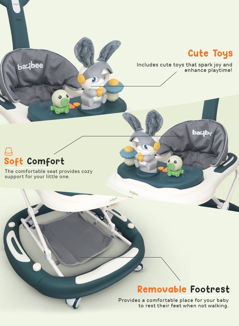 BAYBEE 3-In-1 Baby Walker With Rocker Mode, Parental Push Handle, Musical Toy Bar, Adjustable Height, Footmat, 6 To 24 Months  - Image 4