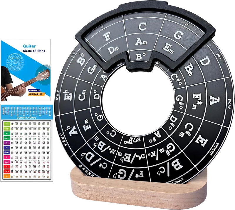 Ssllretu Circle of Fifths Wheel with Guitar Chord Chart and Music Theory Book - Image 1