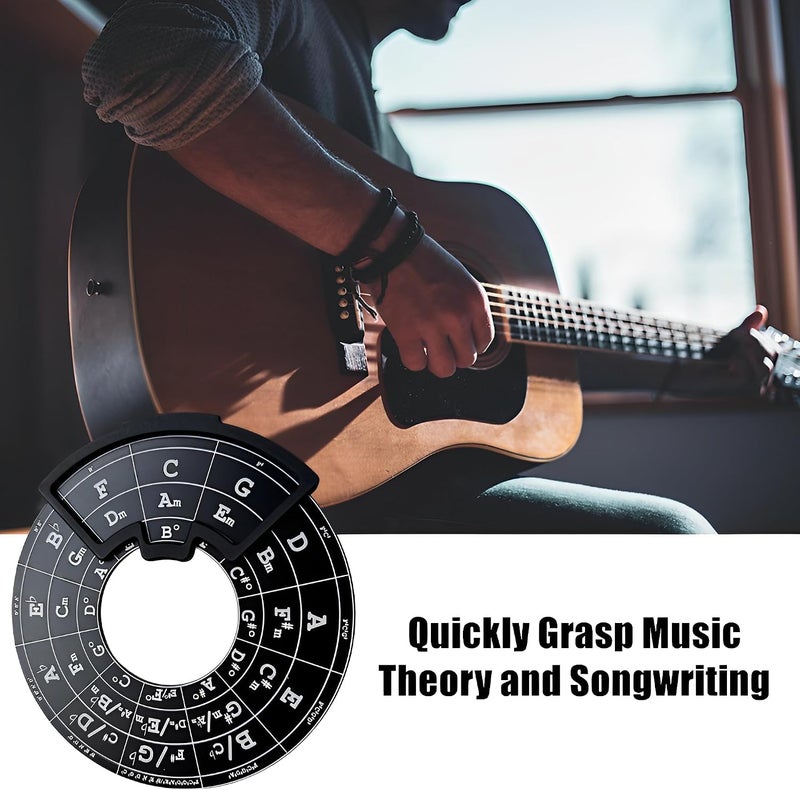 Ssllretu Circle of Fifths Wheel with Guitar Chord Chart and Music Theory Book - Image 4