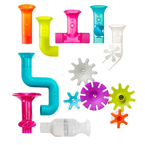 BOON Boon Bundle Baby and Toddler Bath Toys Includes Boon Pipes Cogs and Tubes Bathtub Toys Toddler Sensory Toys Multicolored 13 Count Ages 12 Months and Up 