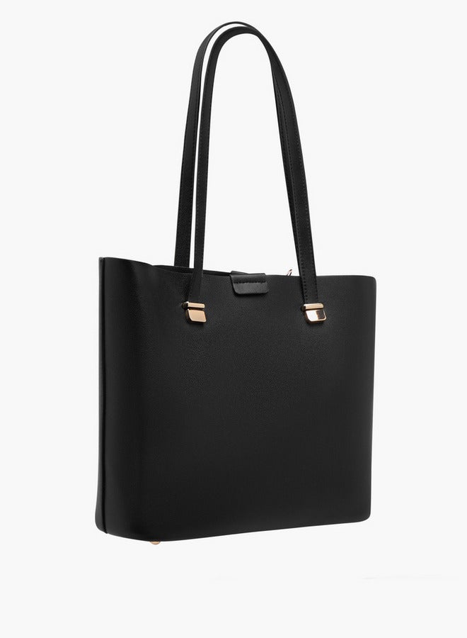 Flora Bella By Shoexpress Solid Tote Bag with Double Handles and Pouch  - Image 4