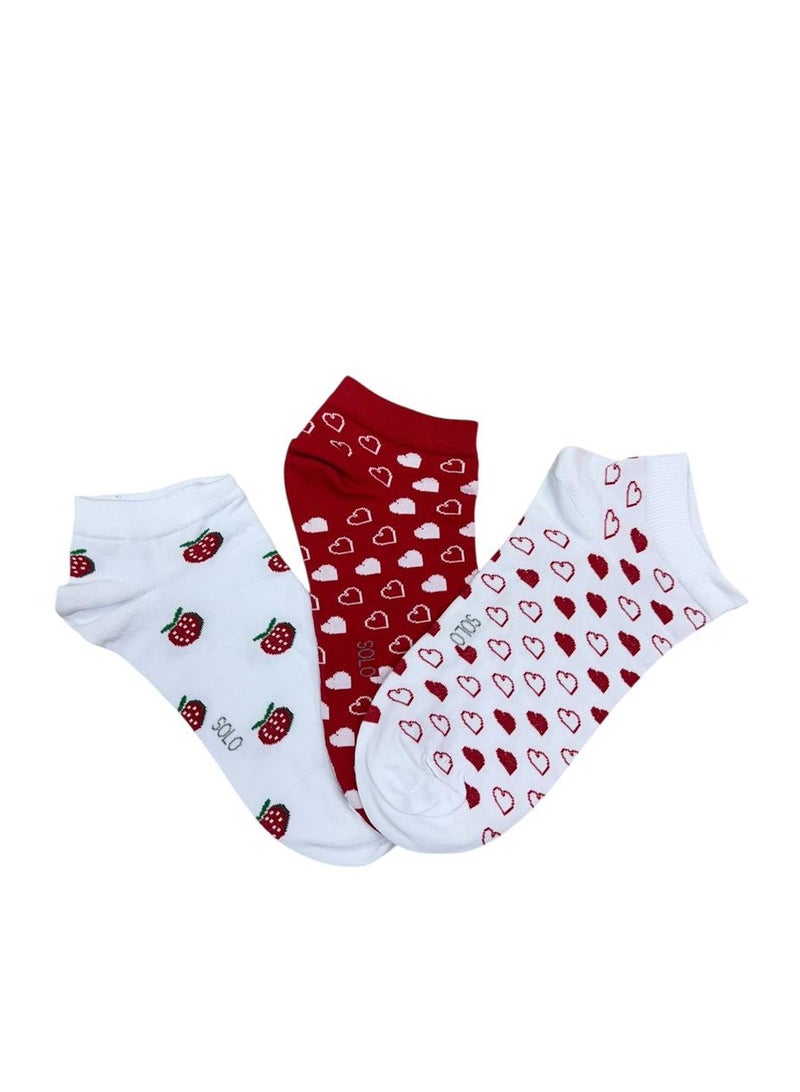 Solo Solo women Trendy Sneaker Pack of 3 Socks 