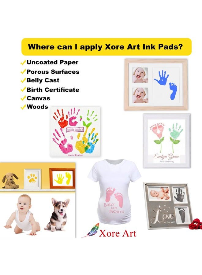 XoreArt Large Ink Pad, 5x4'' Washable Stamp Ink Pad for Kids+Premium Refill Ink (Light Green) - Image 5