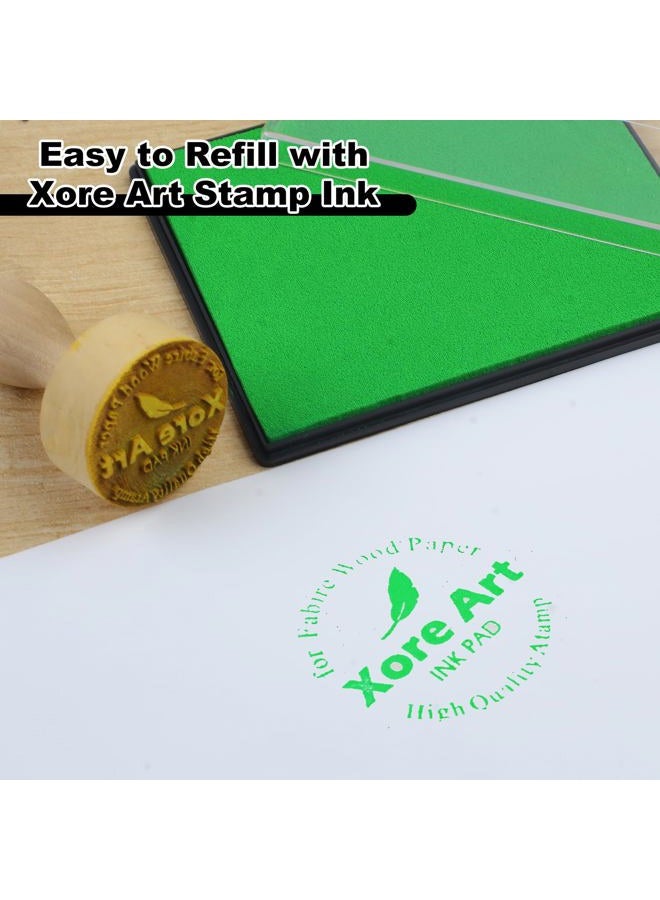 XoreArt Large Ink Pad, 5x4'' Washable Stamp Ink Pad for Kids+Premium Refill Ink (Light Green) - Image 4