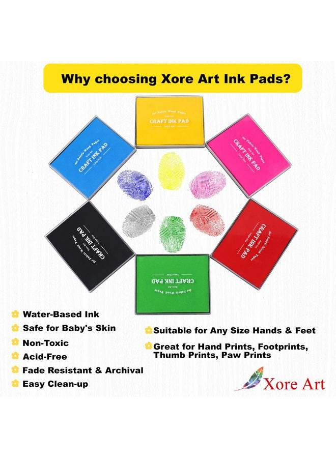 XoreArt Large Ink Pad, 5x4'' Washable Stamp Ink Pad for Kids+Premium Refill Ink (Light Green) - Image 3