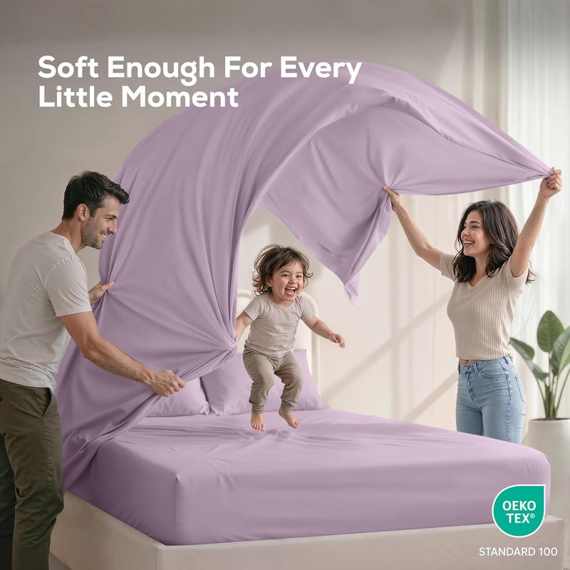 Utopia Bedding Full Bed Sheets Set - 4 Piece Bedding - Brushed Microfiber - Shrinkage and Fade Resistant - Easy Care (Full, Lavender) - Image 5