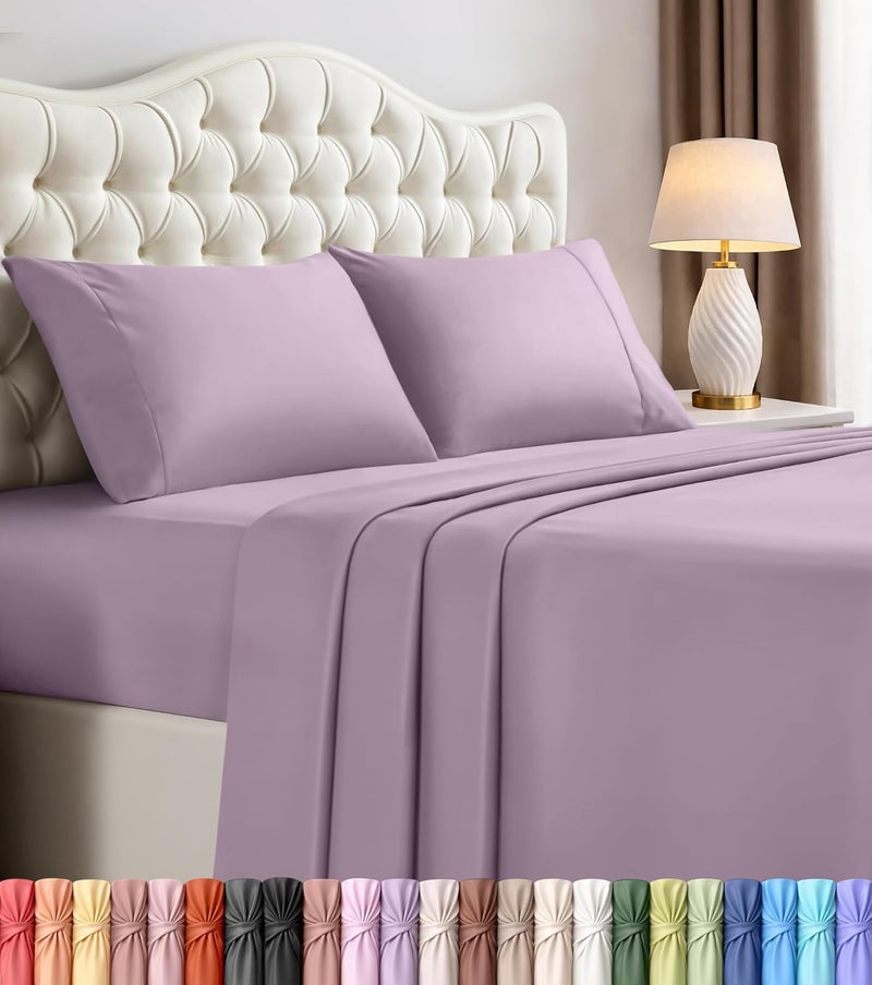 Utopia Bedding Full Bed Sheets Set - 4 Piece Bedding - Brushed Microfiber - Shrinkage and Fade Resistant - Easy Care (Full, Lavender) - Image 1