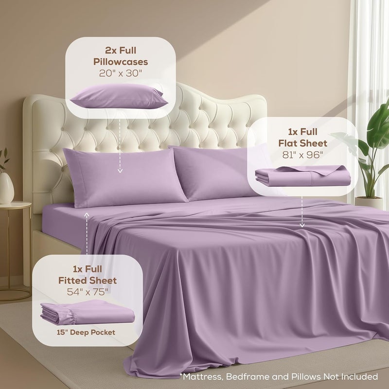Utopia Bedding Full Bed Sheets Set - 4 Piece Bedding - Brushed Microfiber - Shrinkage and Fade Resistant - Easy Care (Full, Lavender) - Image 2