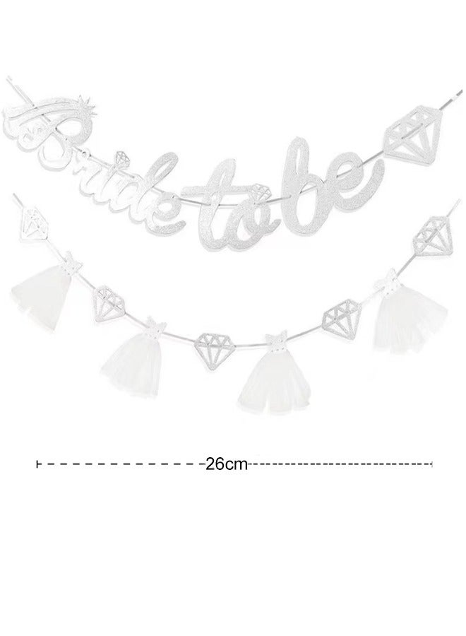 Bridal and Bachelorette Party Decorations, Silver Banner for Bachelorette Parties and Wedding Day - Image 2