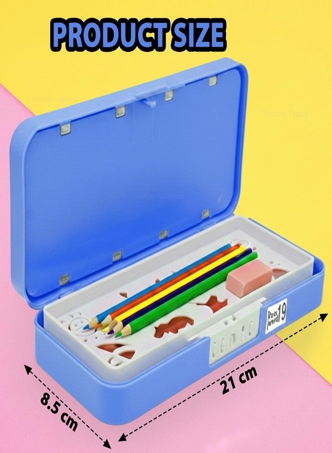 Global Impex Password Lock Plastic Kids Pen & Pencil Gaming Box Kids Stationery Organizer Box with Lock, Compartment & Stencil Partition Tray for Drawing | Fun & Durable Pencil Box for Boys & Girls - Image 2