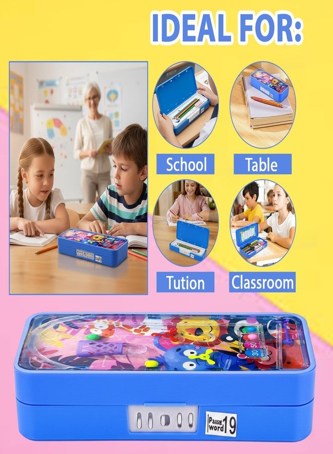 Global Impex Password Lock Plastic Kids Pen & Pencil Gaming Box Kids Stationery Organizer Box with Lock, Compartment & Stencil Partition Tray for Drawing | Fun & Durable Pencil Box for Boys & Girls - Image 5