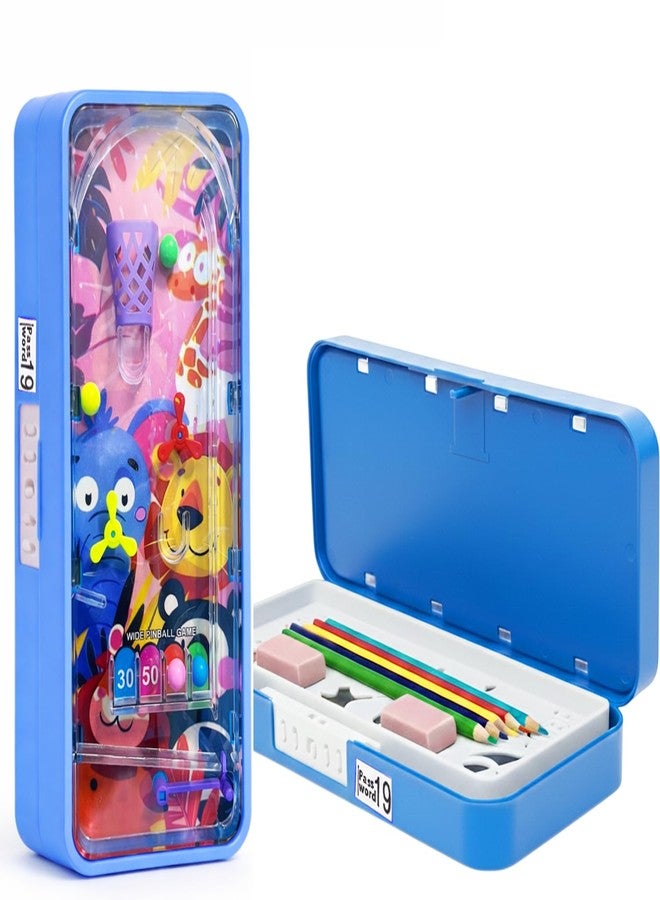 Global Impex Password Lock Plastic Kids Pen & Pencil Gaming Box Kids Stationery Organizer Box with Lock, Compartment & Stencil Partition Tray for Drawing | Fun & Durable Pencil Box for Boys & Girls - Image 1