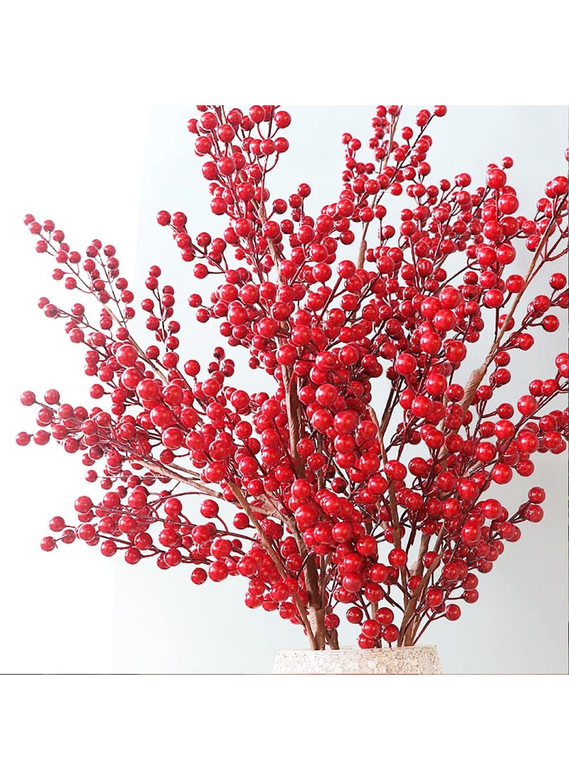 AITISOR AITISOR Artificial Red Berries Christmas Berries Stems for Winter Home Decor Christmas Decorations 