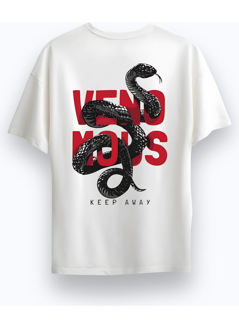 Alex Rosen Unisex Oversize Crew Neck Printed Short Sleeve White T-Shirt  - Image 1
