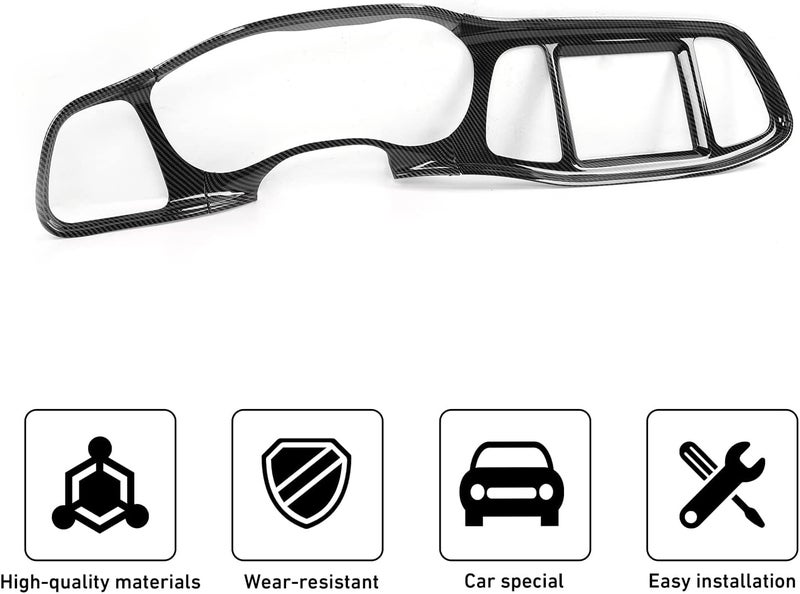 Linskip Carbon Fiber Dash Board Instrument Center Control Trim Cover for Dodge Challenger (2015-2023) - Image 3