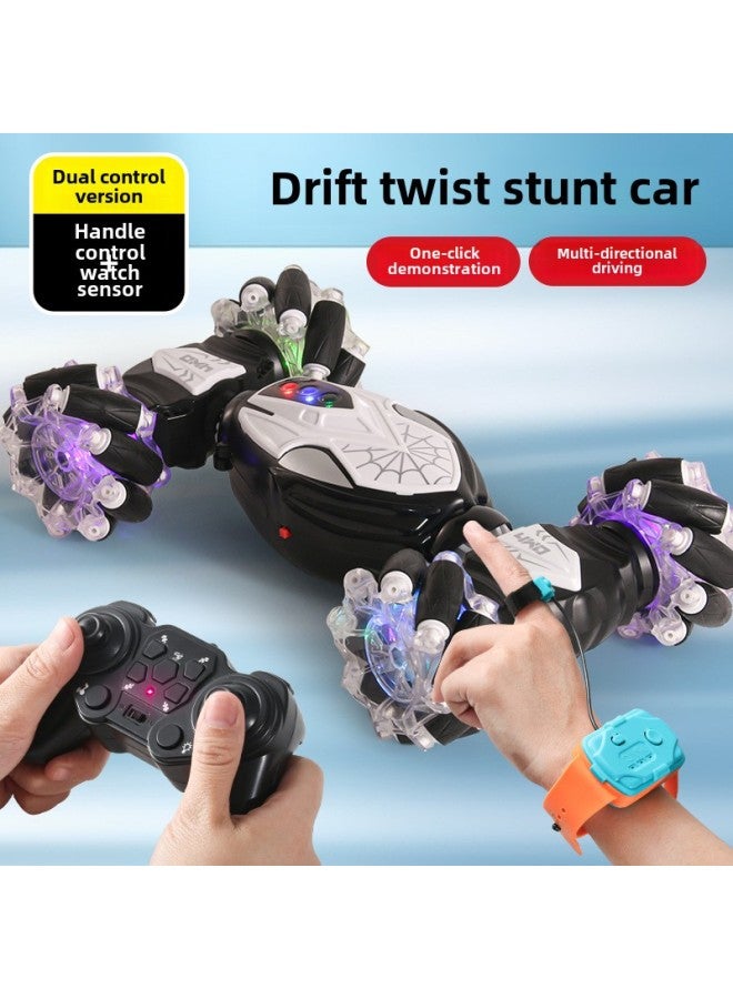 Loquat Gesture Induction Twist Car Lights Double-sided Stunt Remote Control Car Four-wheel Drive Off-road Climbing Car Children's Toy Car-Colour:878a-1 Single Remote Control-red - Image 5
