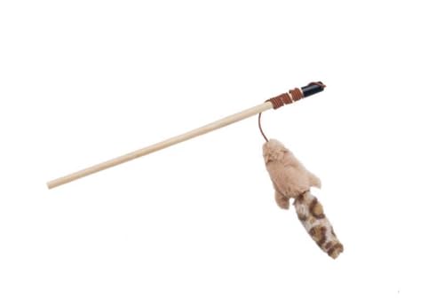 SPOT Skinneeez Stuffing-Free Forest Friends Cat Teaser Wand Toy with Catnip – Interactive Play for Cats and Breeds, Assorted Characters, 12-Inch - Image 4
