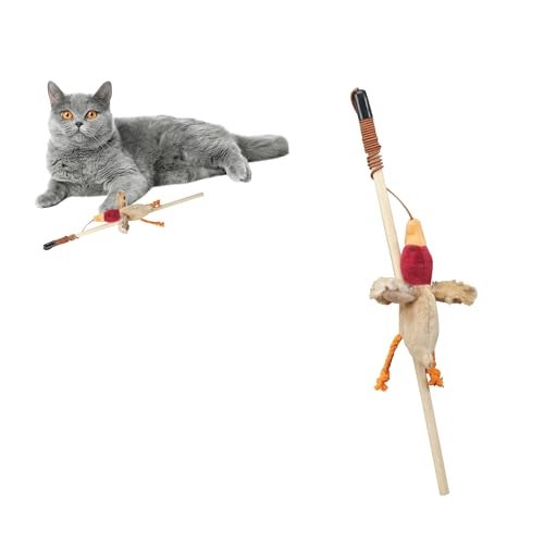 SPOT Skinneeez Stuffing-Free Forest Friends Cat Teaser Wand Toy with Catnip – Interactive Play for Cats and Breeds, Assorted Characters, 12-Inch - Image 1