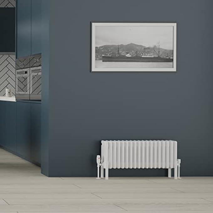 300X830MM WHITE TRADITIONAL HORIZONTAL RADIATOR CAST IRON STYLE 4 COLUMN BATHROOM RADIATOR HEATER - Image 2