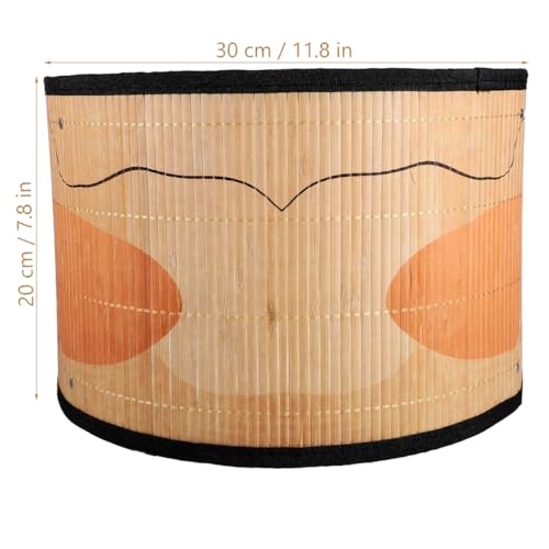 Uonlytech Drum Lamp Shade, E26/E27 Vintage Bamboo Lampshade Boho Chandelier Light Cover Replaceable Accessories for Pendant Floor Tables Lamps, 30X20CM - Image 2