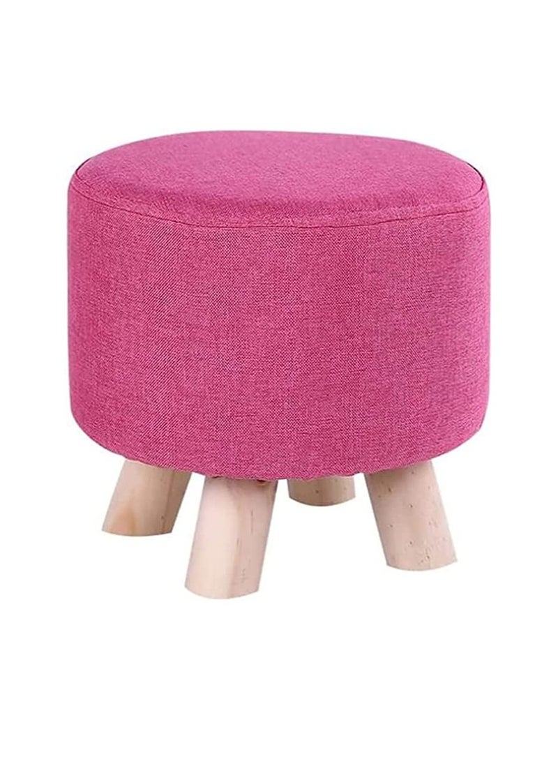 FFD Footrest Ottoman Stool Pouffe Chair Round Foot Stool Chair Change Shoe Stool Feet Rest Stool Fabric Padded Seat - Image 1