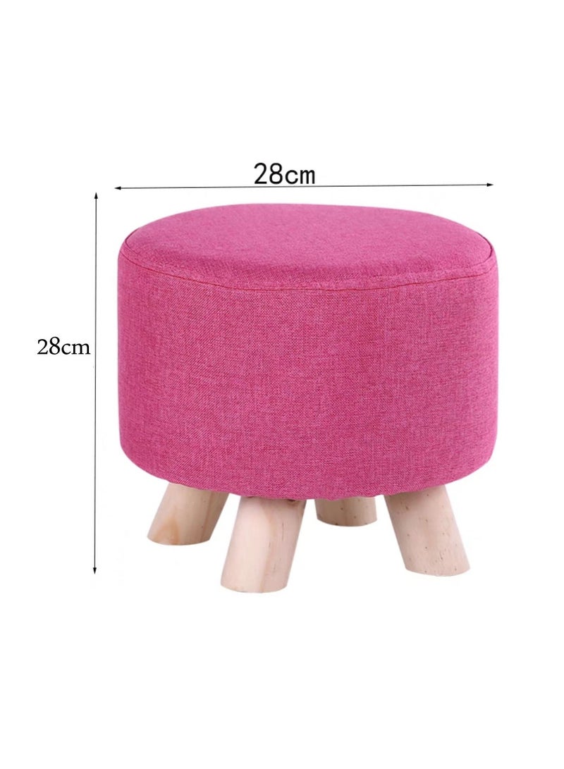 FFD Footrest Ottoman Stool Pouffe Chair Round Foot Stool Chair Change Shoe Stool Feet Rest Stool Fabric Padded Seat - Image 2