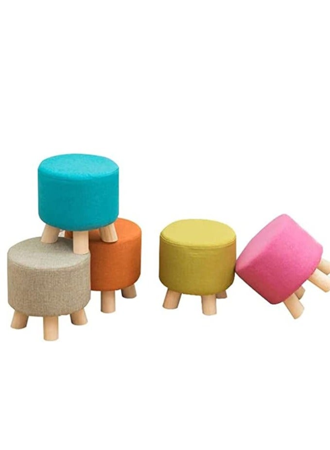 FFD Footrest Ottoman Stool Pouffe Chair Round Foot Stool Chair Change Shoe Stool Feet Rest Stool Fabric Padded Seat - Image 3