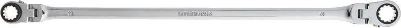 Mountain 12x14mm Double Box Universal Spline Reversible Ratcheting Wrench; 90 Tooth Design, Long, Flexible, Reversible; MTNRM1214 - Image 1